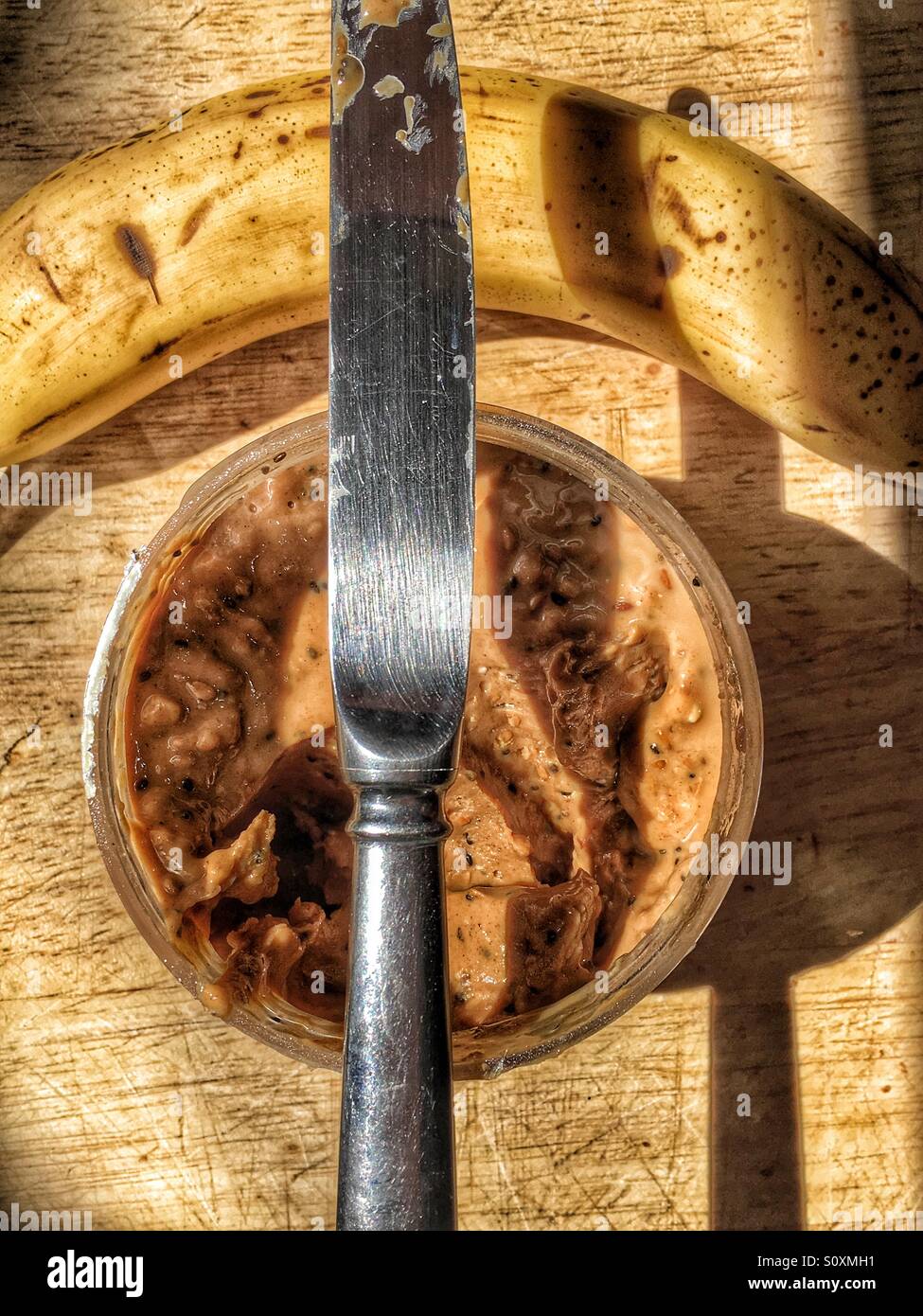 Peanut butter and banana Stock Photo