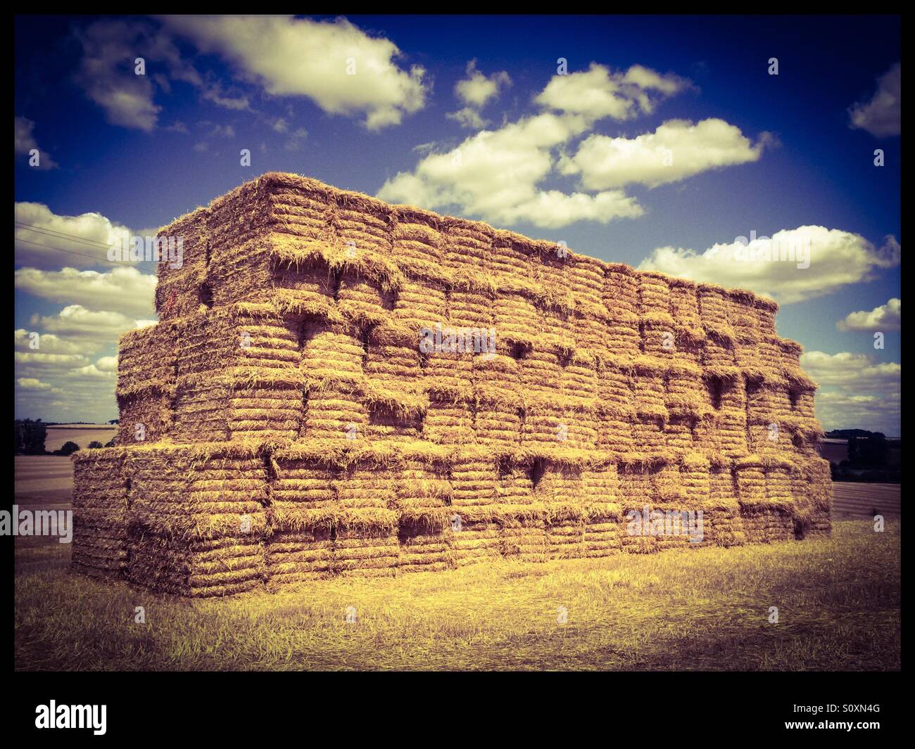 Big haystack Stock Photo