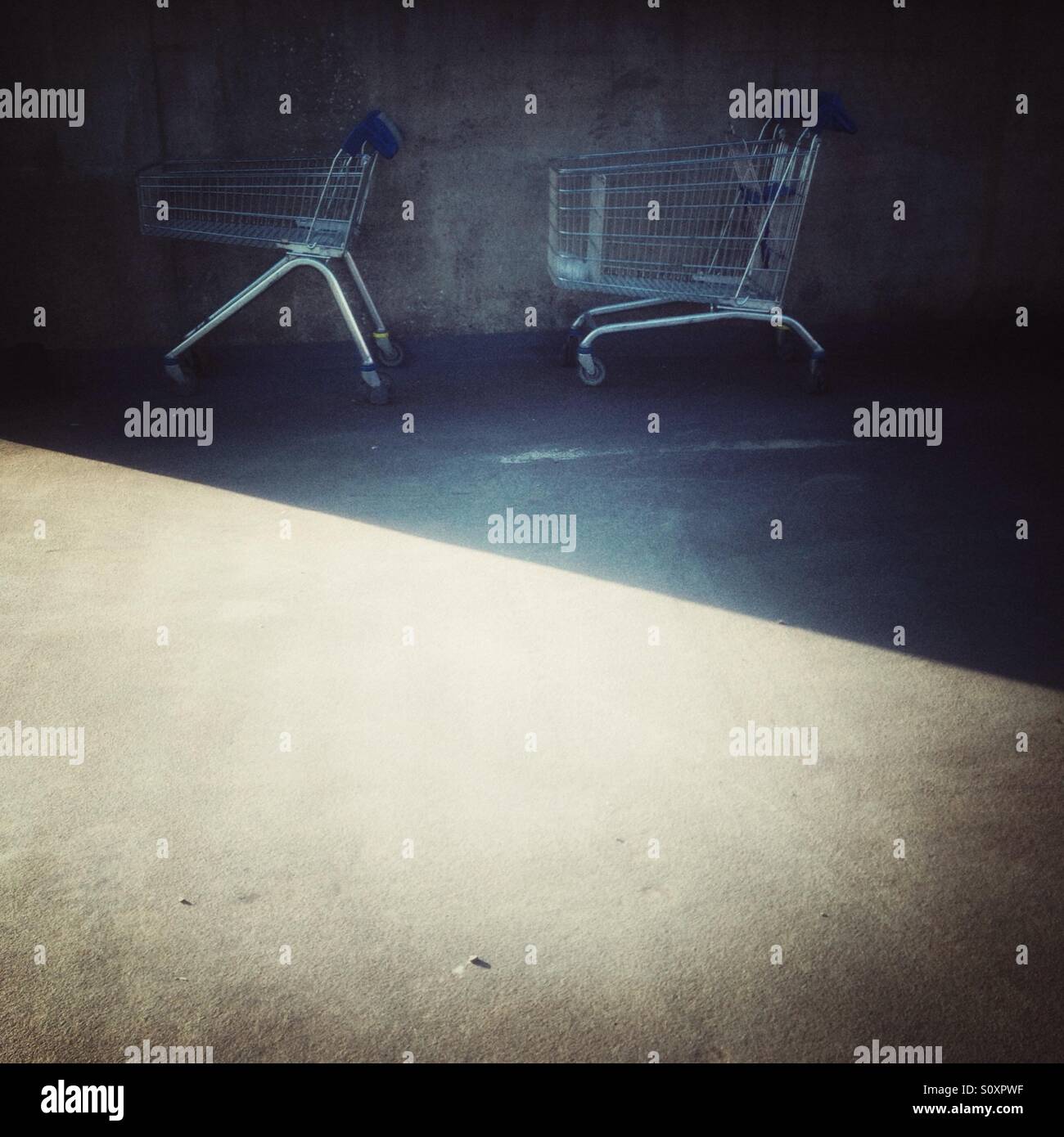 Two shopping carts - Smartphone Captured Stock Image