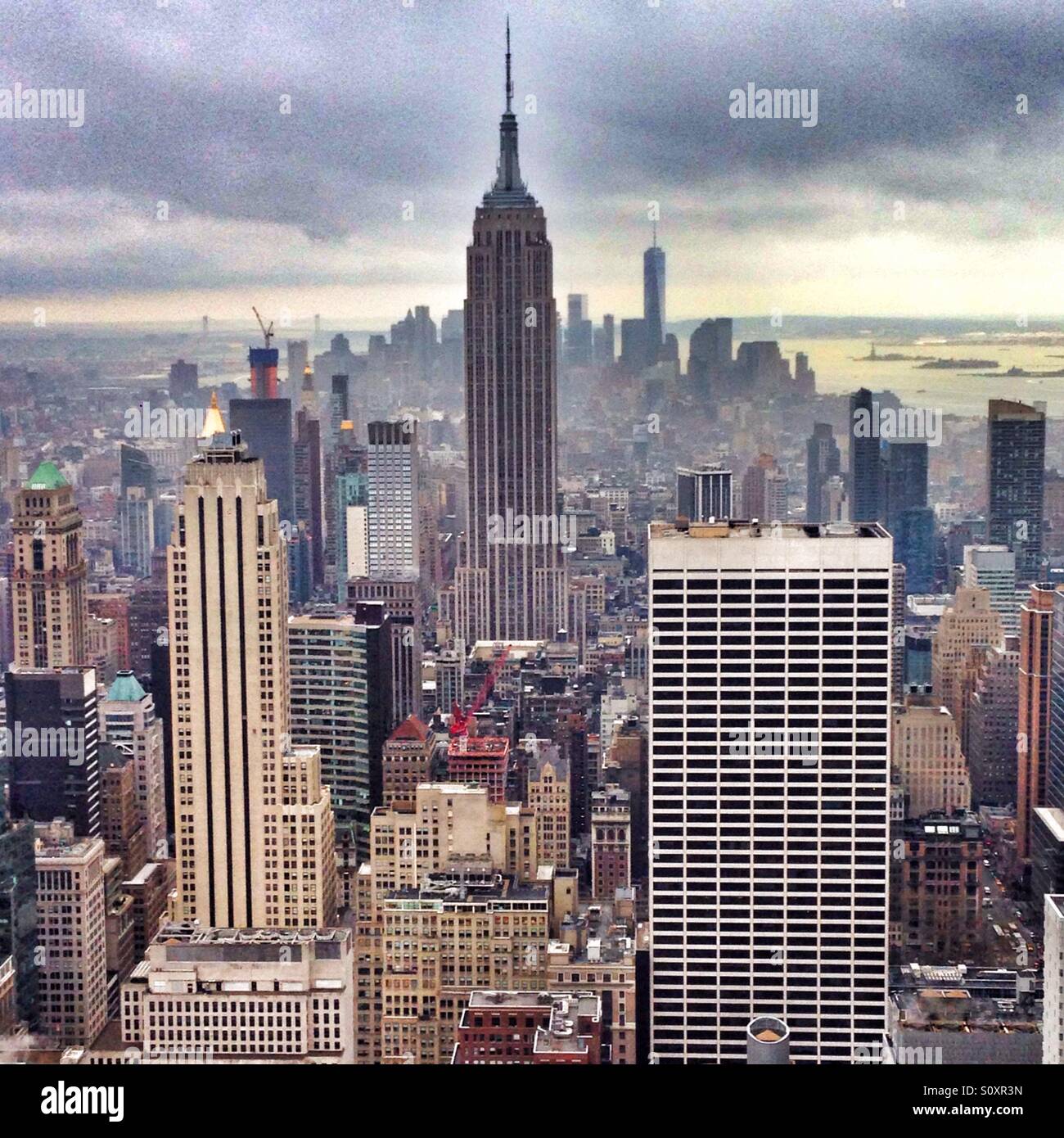 The Empire State Building and downtown Manhattan, New York City, United States of America. - Smartphone Captured Stock Image