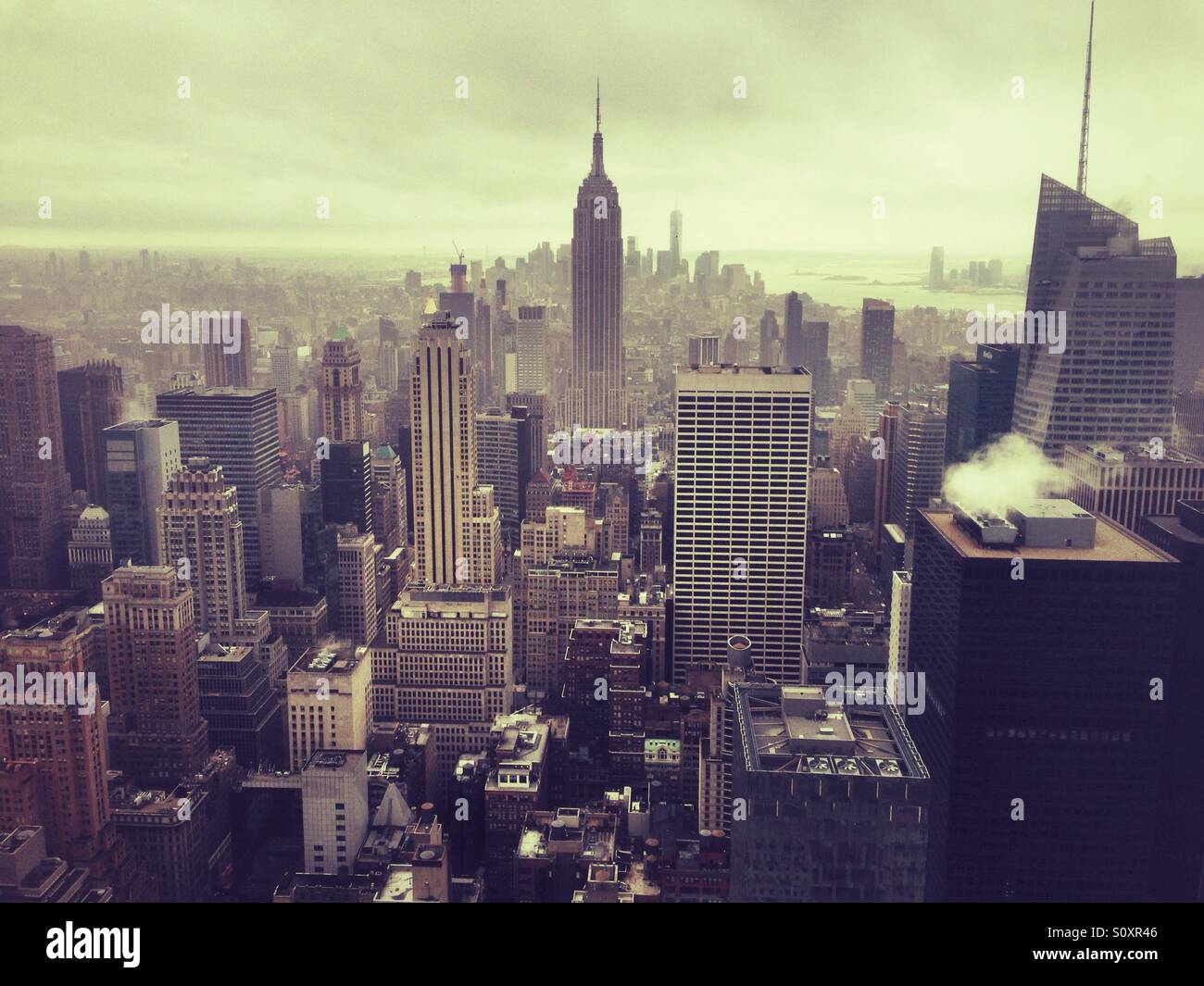 Empire State Building and downtown Manhattan, New York City, United States of America. - Smartphone Captured Stock Image