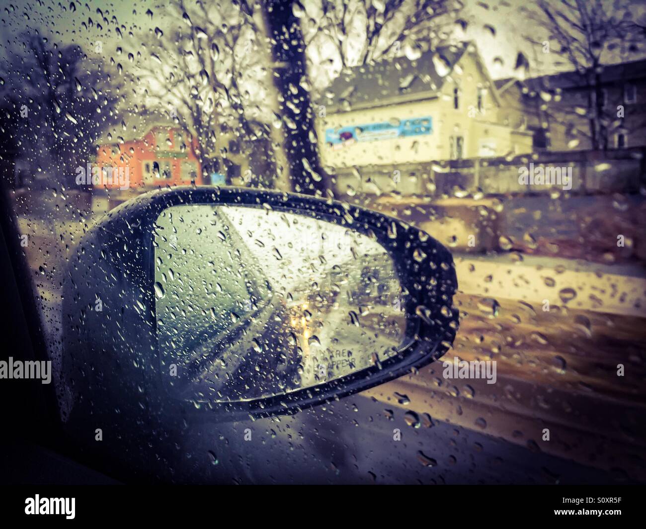 Driving in the rain Stock Photo Alamy