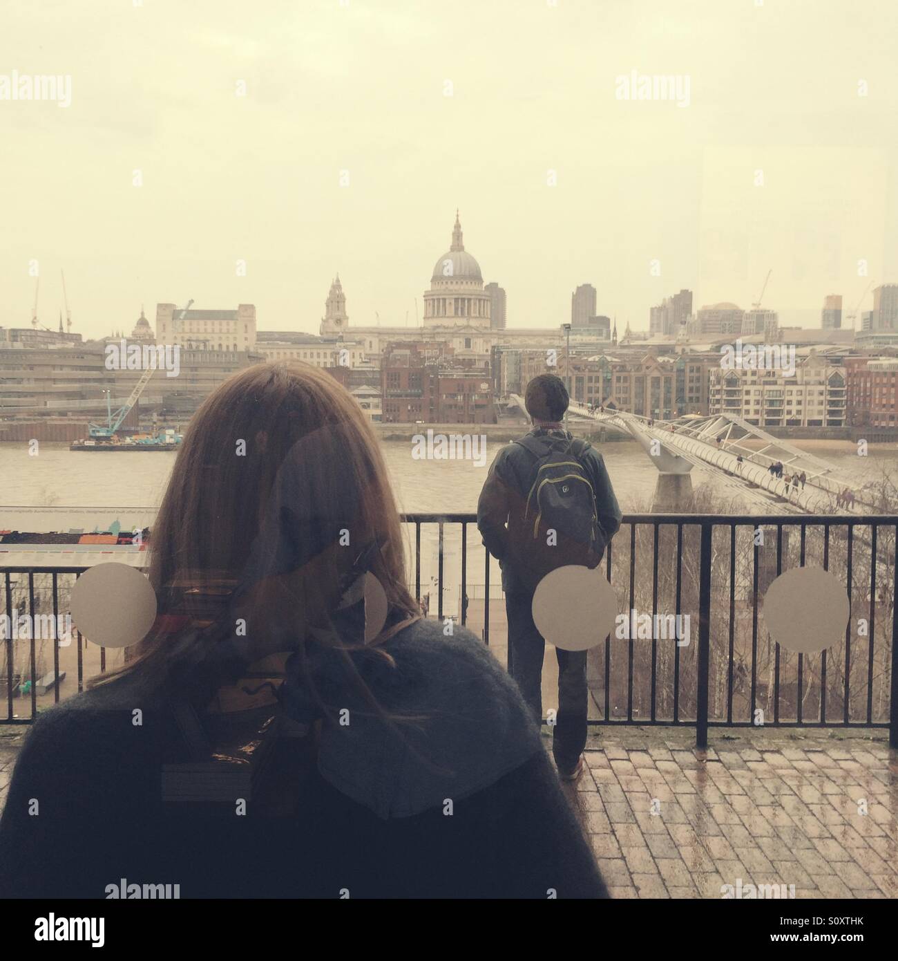 View of St Paul's Cathedral from Tate Modern Gallery. London, United Kingdom - Smartphone Captured Stock Image