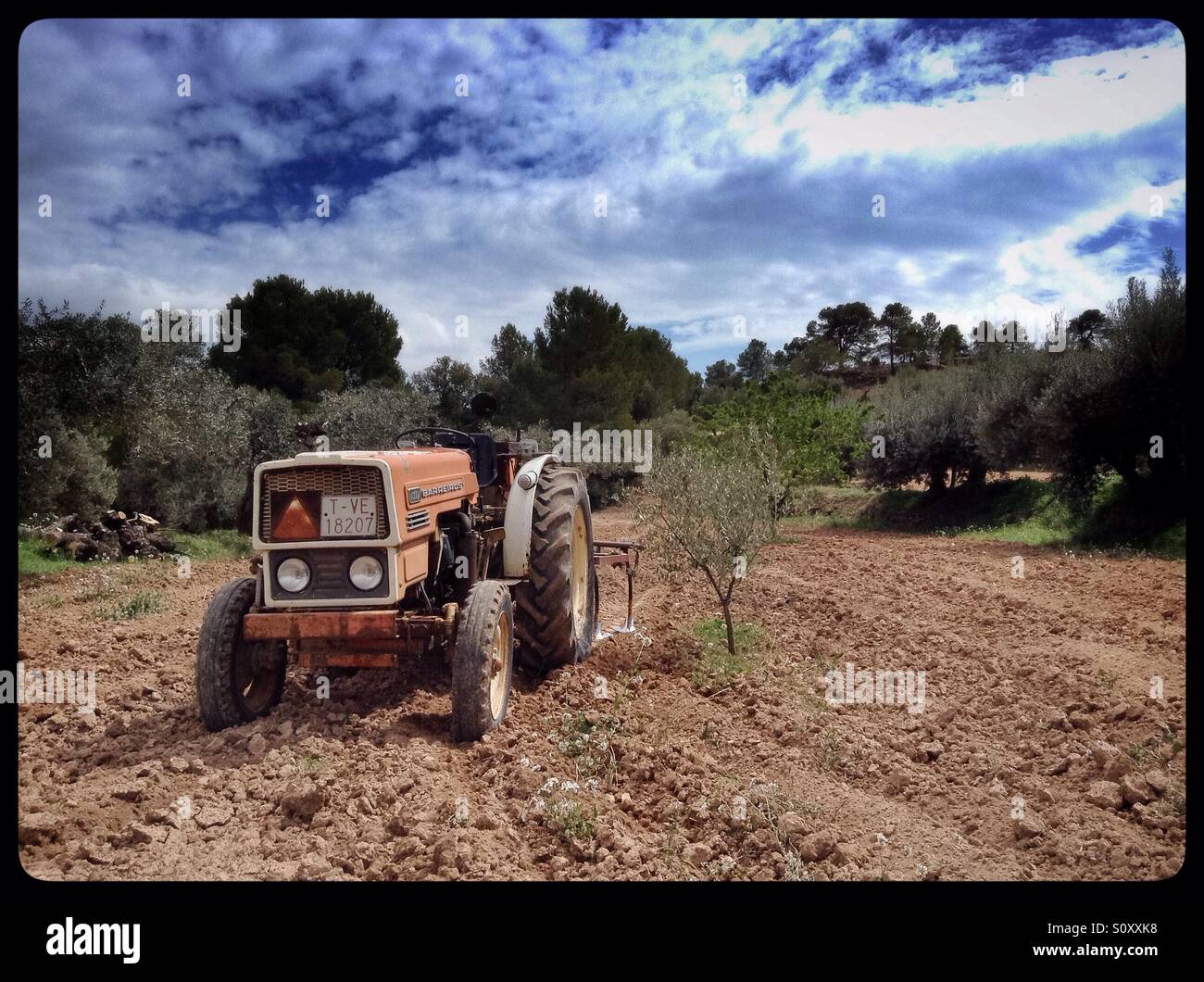 Barreiros 4000V tractor, Spain. - Smartphone Captured Stock Image