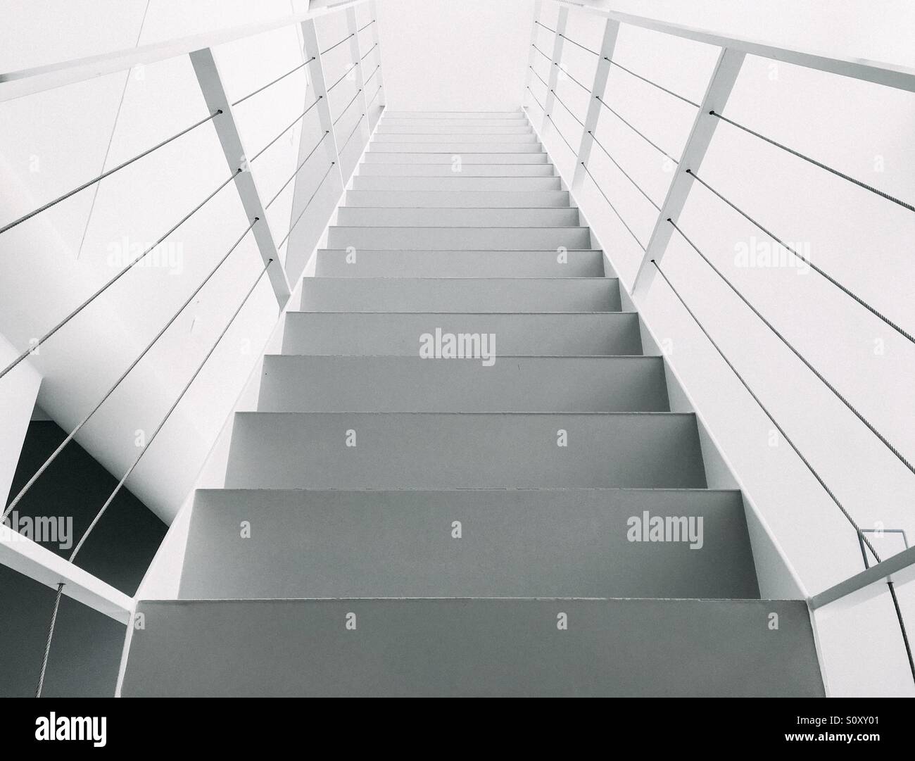 Grey and White Stairway Stock Photo Alamy