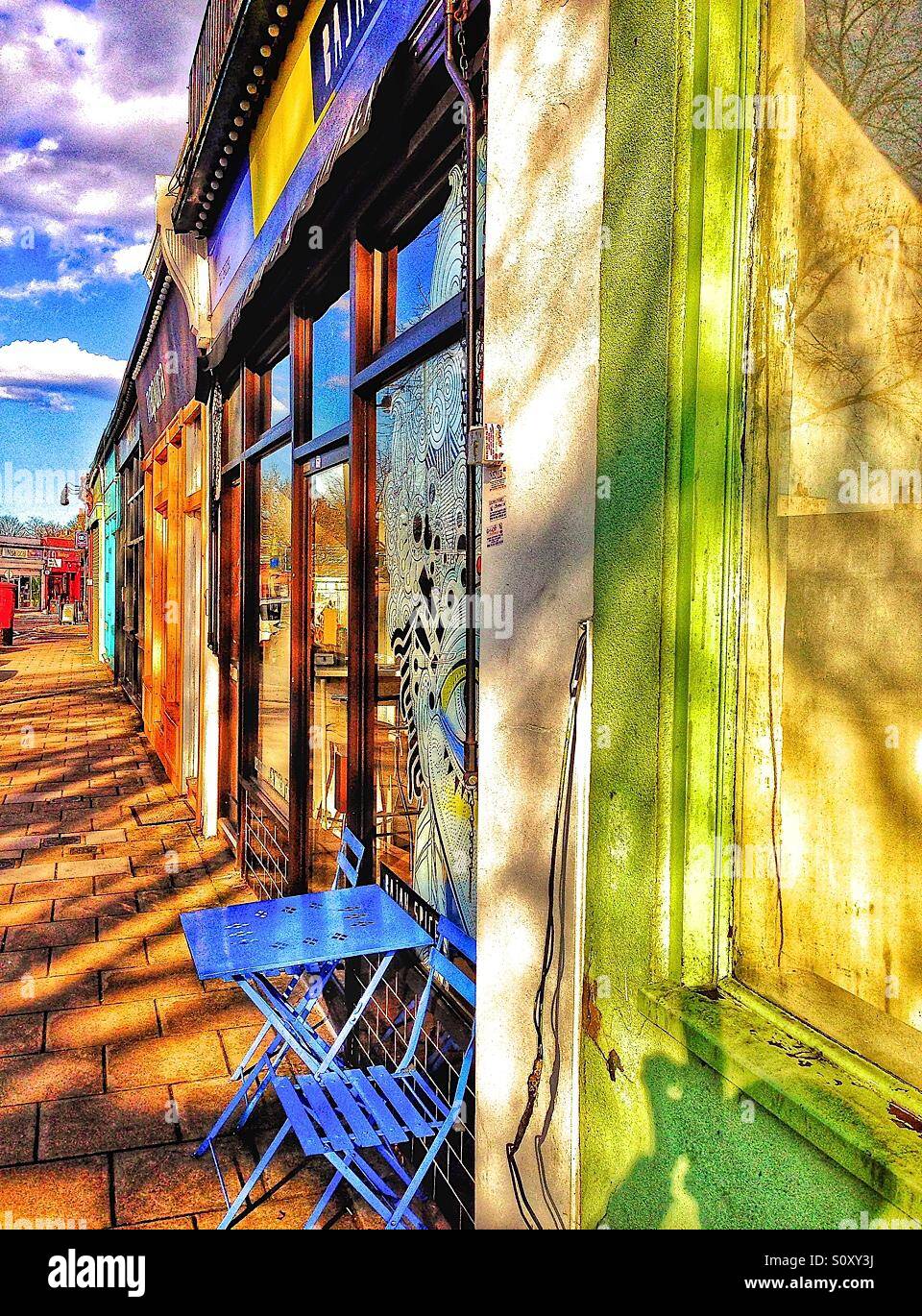 Colourful shop fronts in Peckham, London. - Smartphone Captured Stock Image