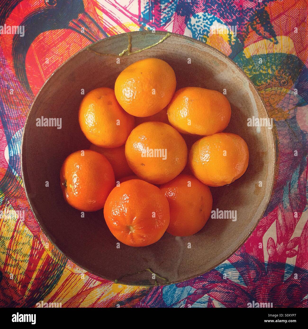 Bowl of Satsumas Stock Photo Alamy
