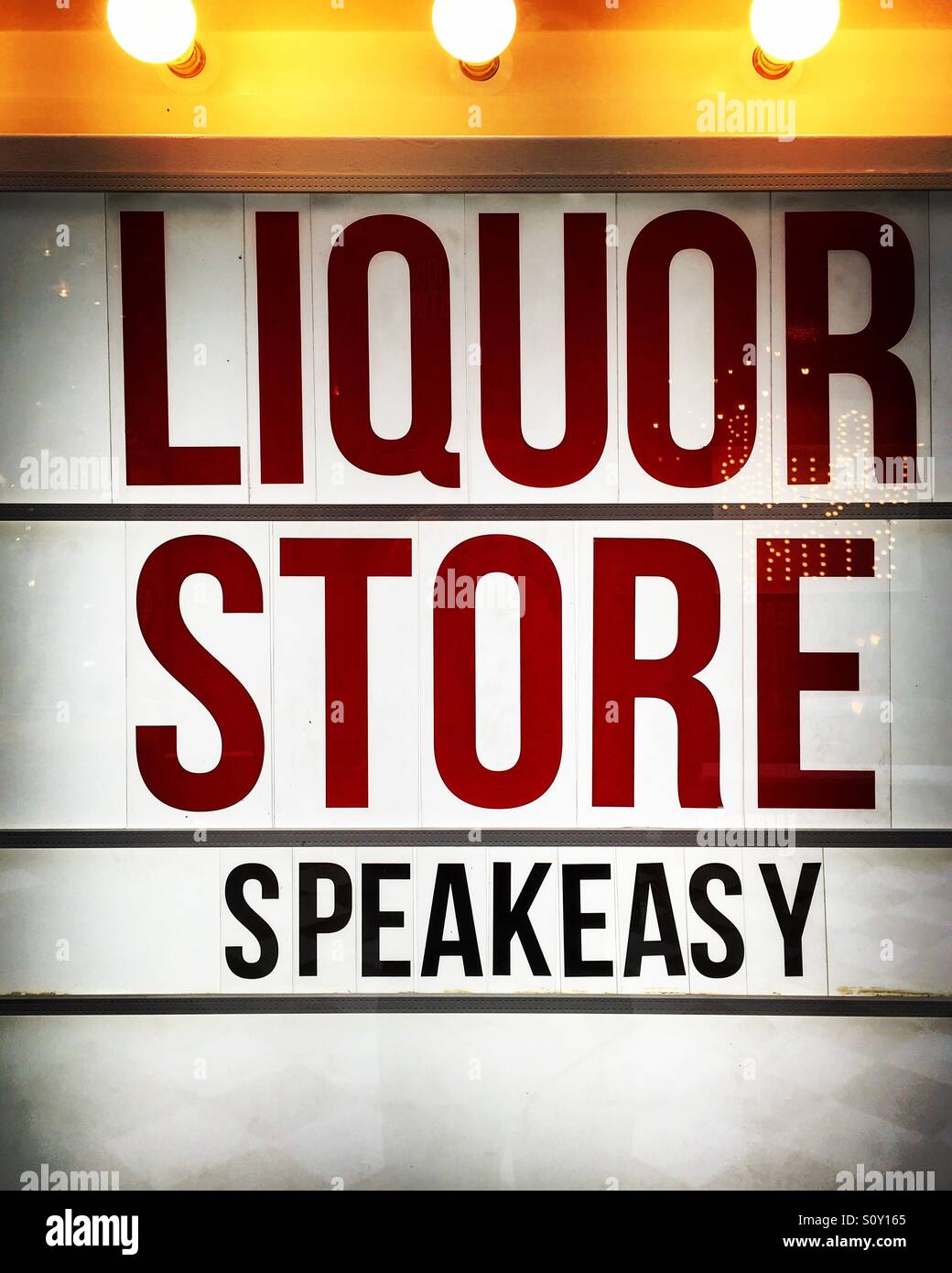 Liquor Store Speakeasy Sign. Stock Photo