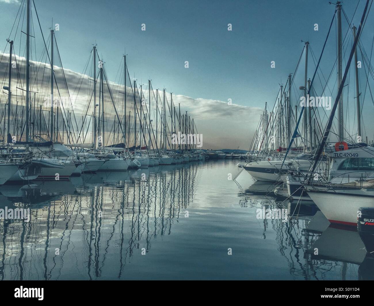 Moored yachts Hyeres France - Smartphone Captured Stock Image