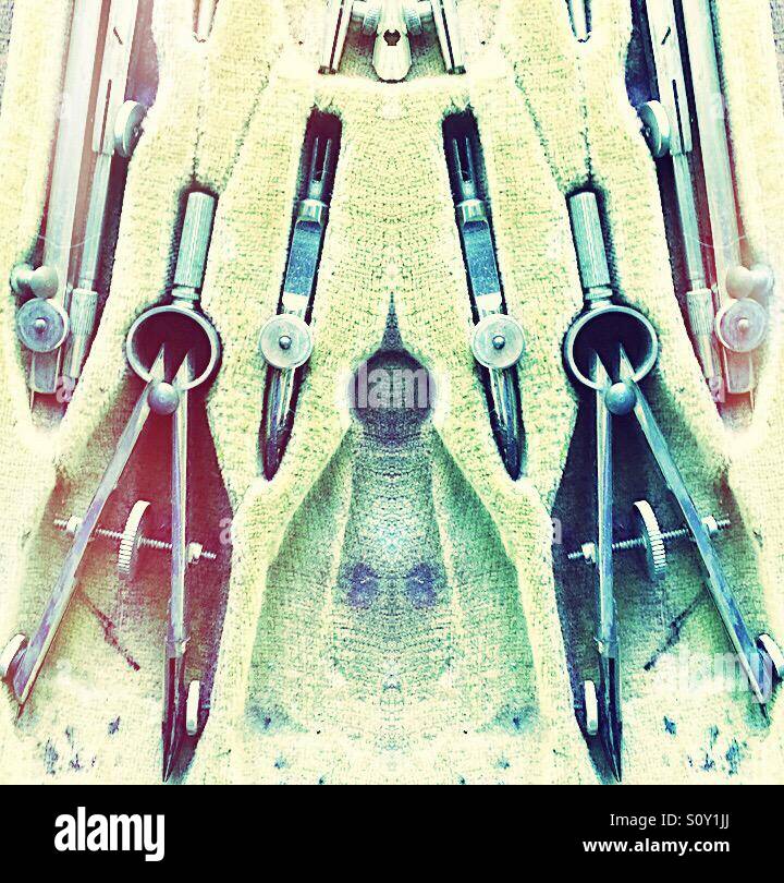 Drafting instruments - Smartphone Captured Stock Image