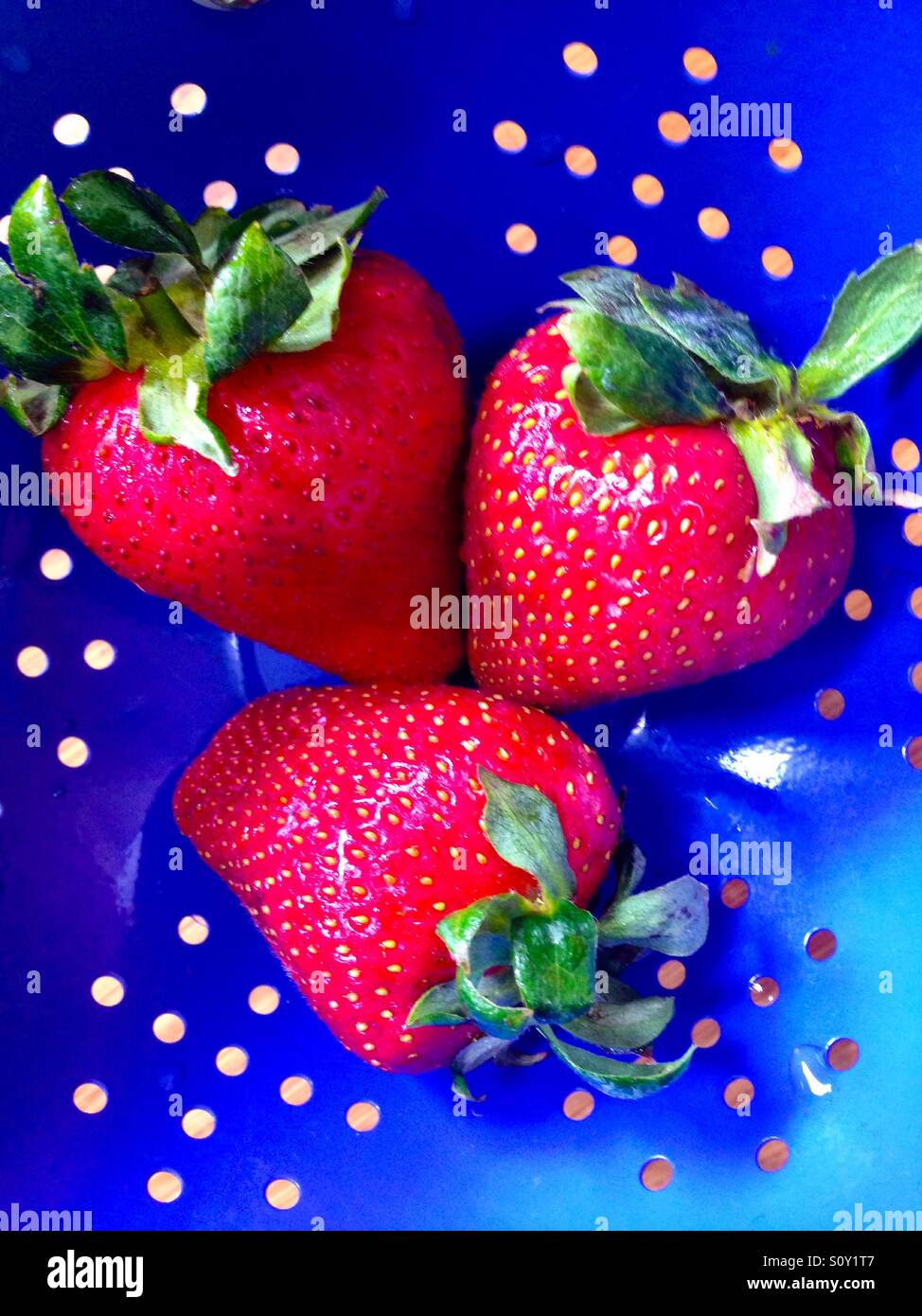 Three fresh ripe strawberries hi-res stock photography and images - Alamy