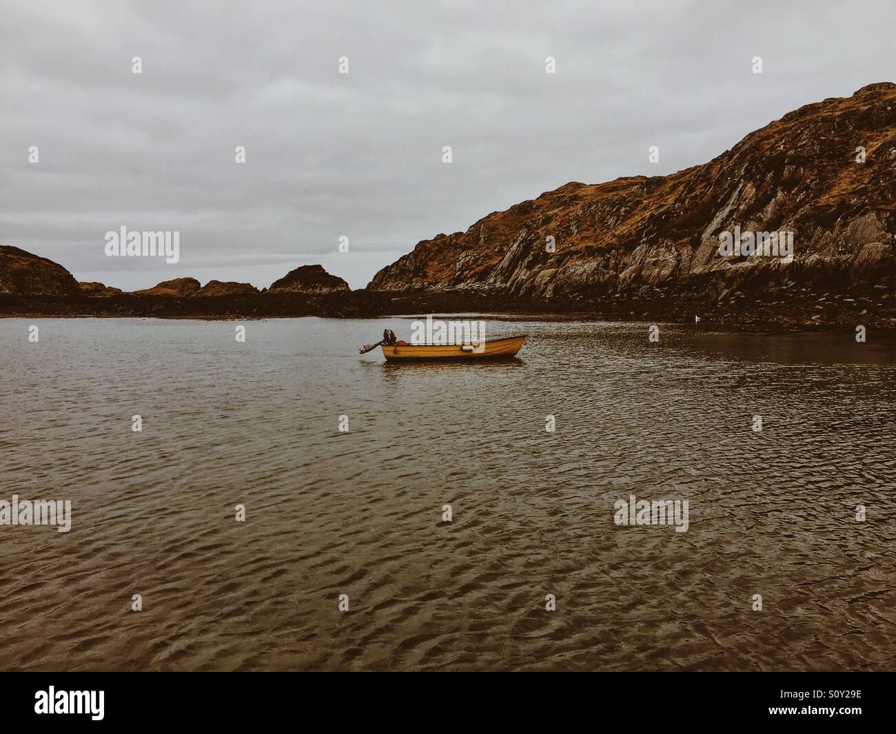 Handa island boat Stock Photo