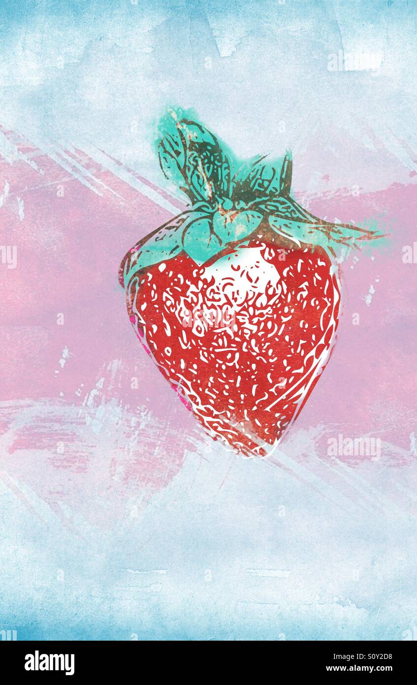 Artistic strawberry - Smartphone Captured Stock Image