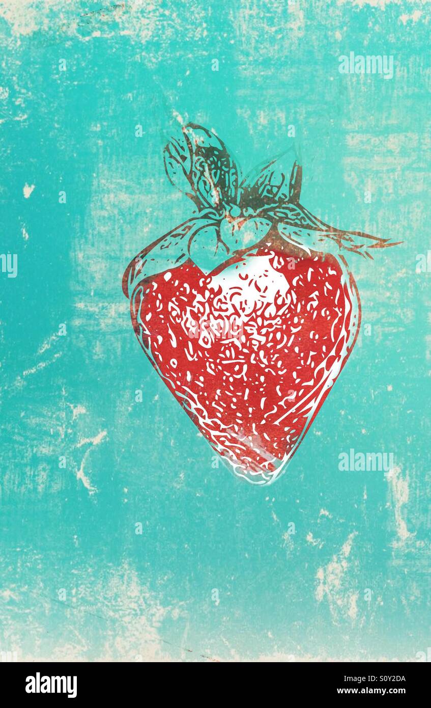 Artistic strawberry - Smartphone Captured Stock Image