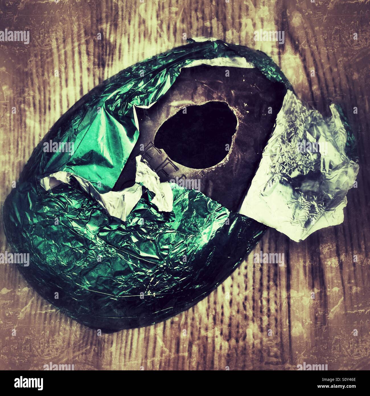 An opened Chocolate Easter Egg - Smartphone Captured Stock Image