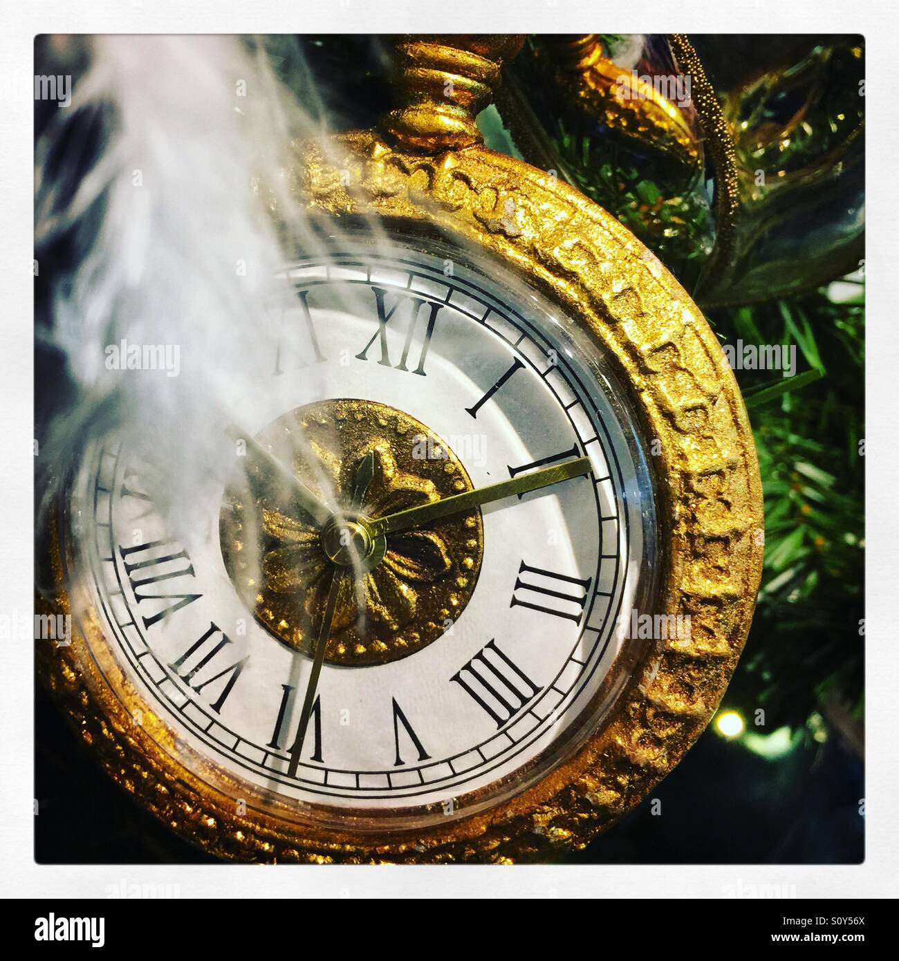 Alice in Wonderland style pocket watch - Smartphone Captured Stock Image