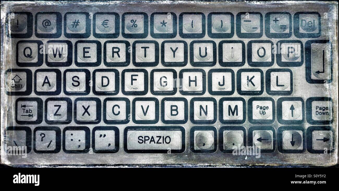 Keyboard on a cash machine in Italy - Smartphone Captured Stock Image