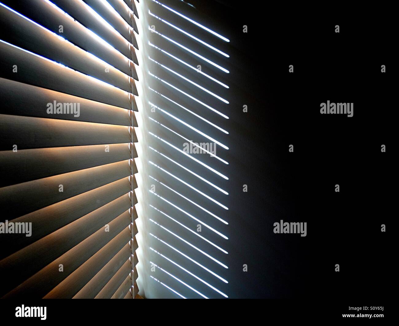 Abstract photo of shadows cast by a venetian blind Stock Photo