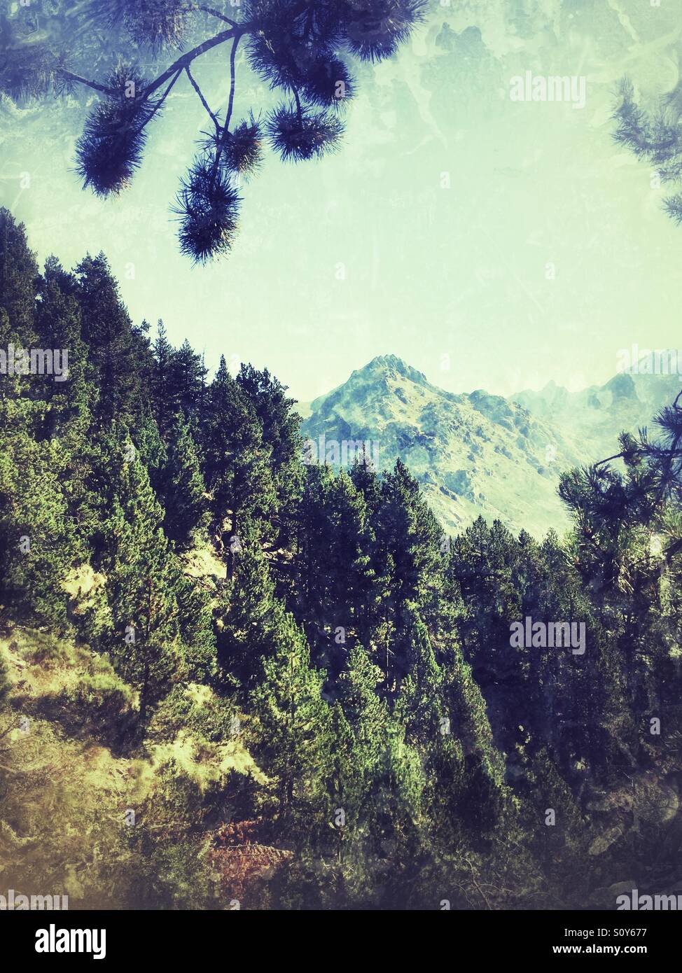 A mountain scene in Andorra - Smartphone Captured Stock Image