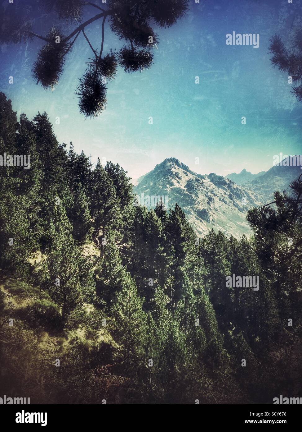 A mountain range in Andorra - Smartphone Captured Stock Image