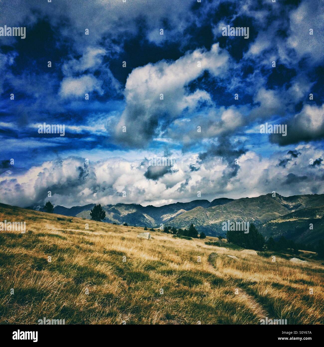 A mountain range in Andorra - Smartphone Captured Stock Image