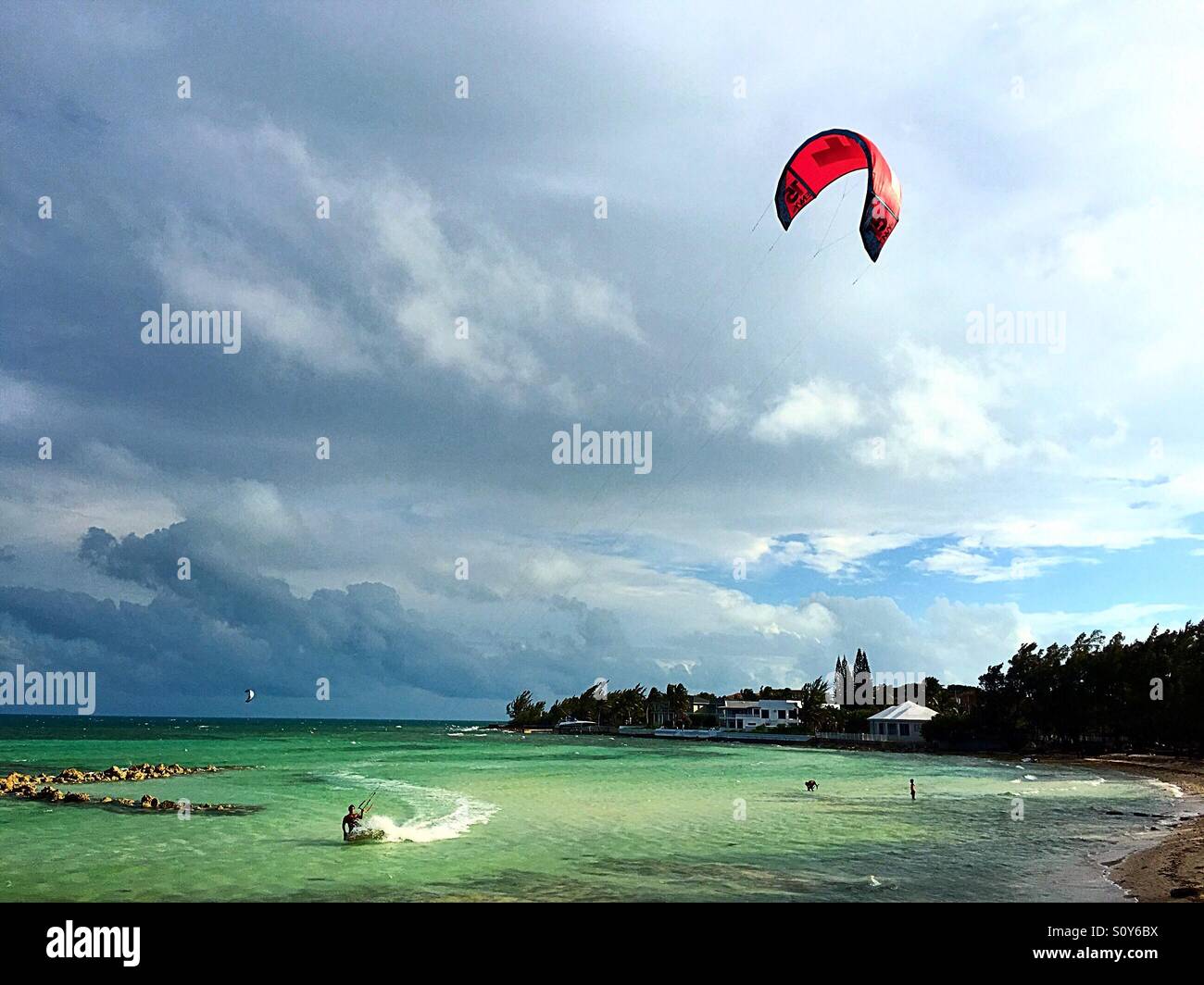 Kiteboarding, Nassau, Bahamas Stock Photo Alamy