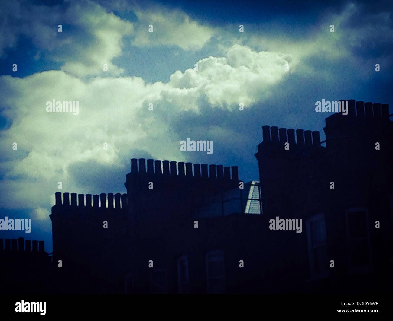 Rows of chimneys - Smartphone Captured Stock Image