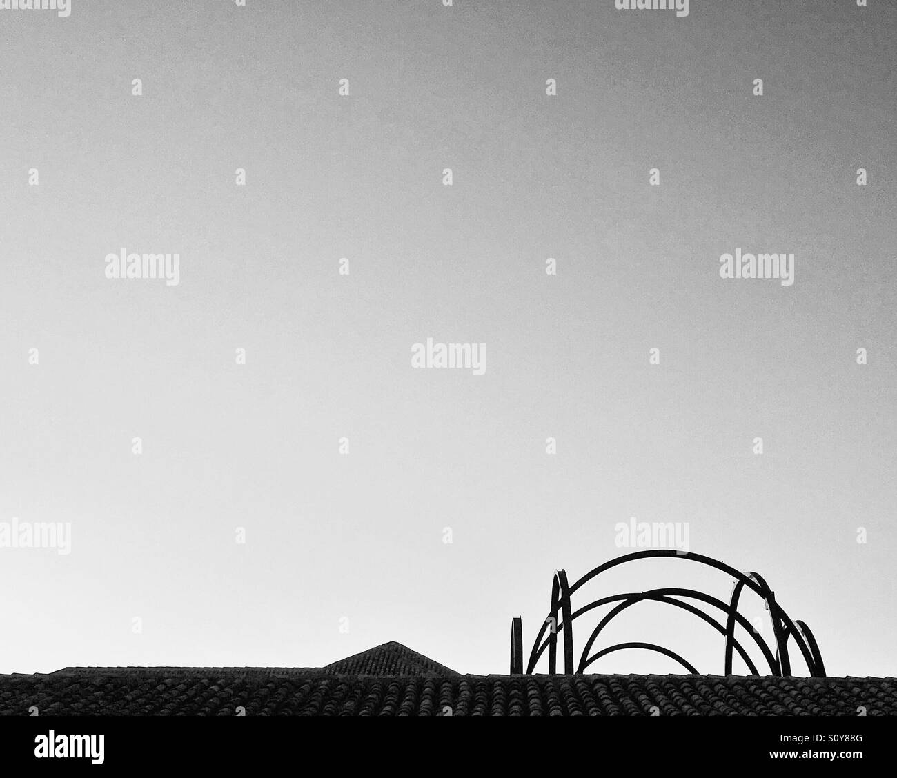 Roofs roof top tops Black and White Stock Photos & Images - Alamy