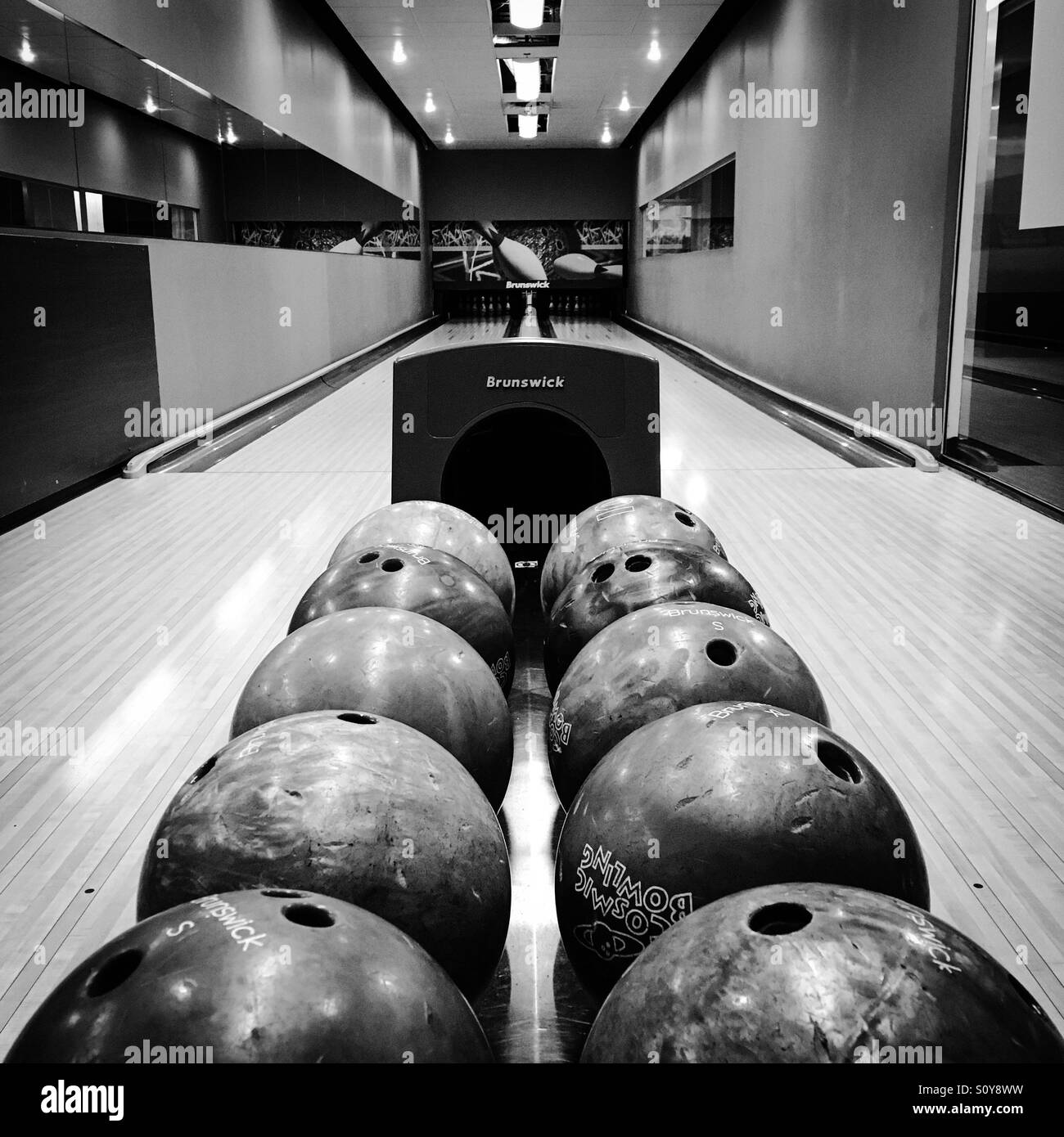 Private bowling alley Stock Photo Alamy