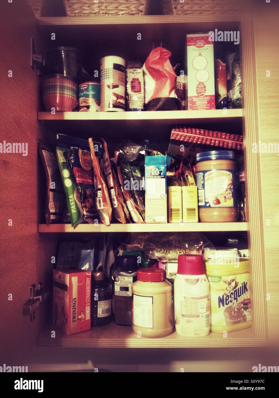 A Kitchen Cupboard Full Of Food Stock Photo 310386592 Alamy