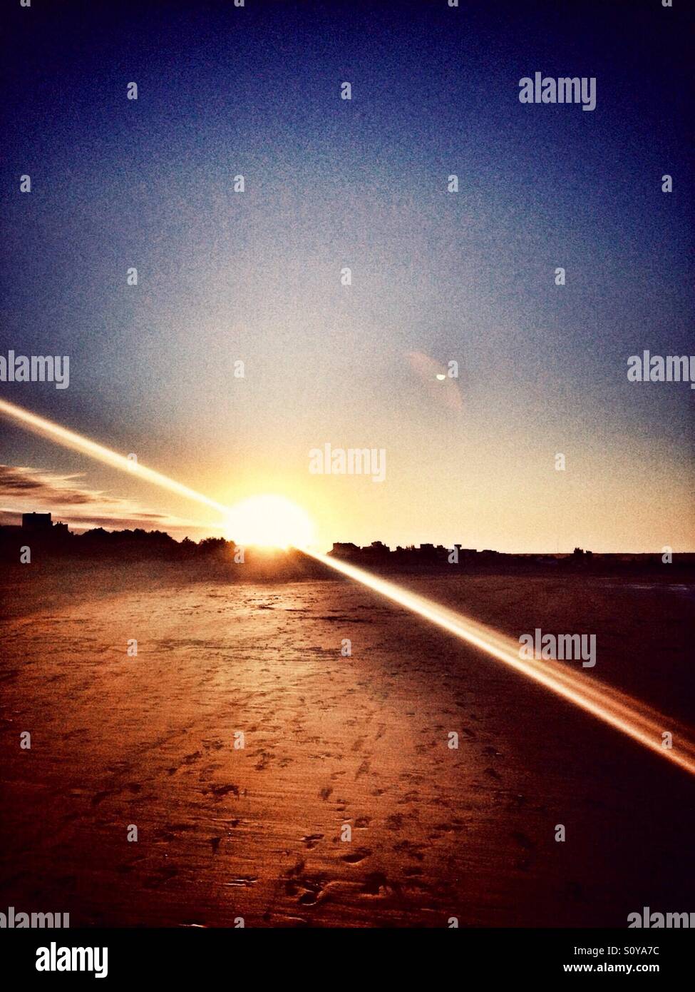 Sunset at the beach - Smartphone Captured Stock Image