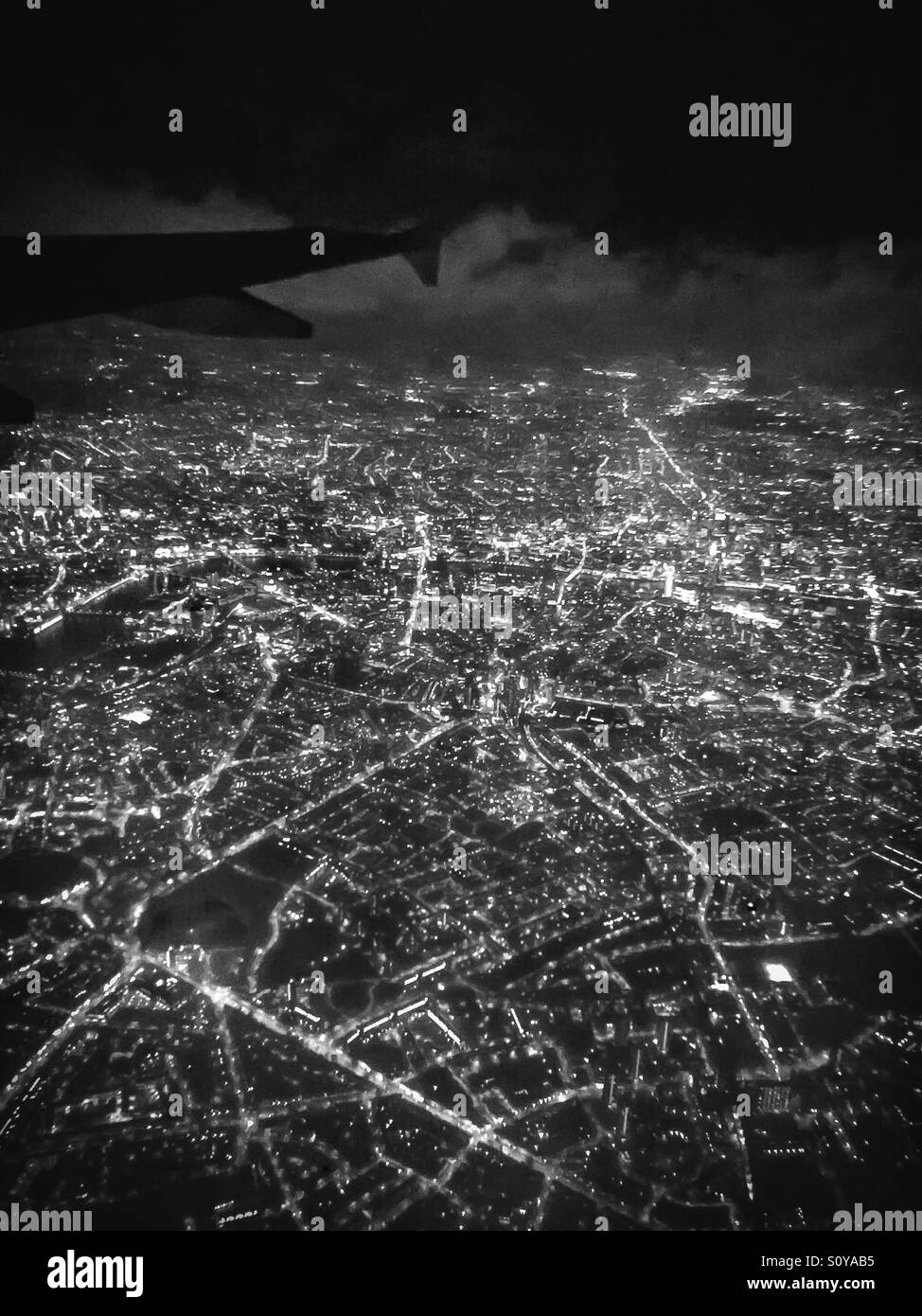 Airplane View Window City Black And White Stock Photos Images Alamy