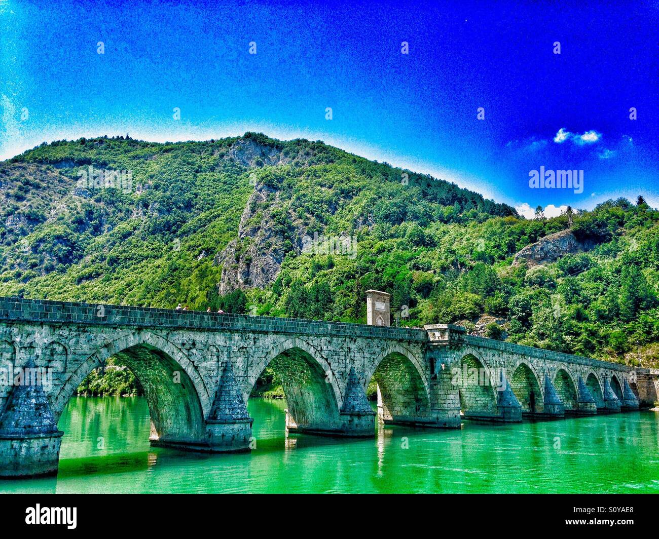 The bridge over the Drina Stock Photo