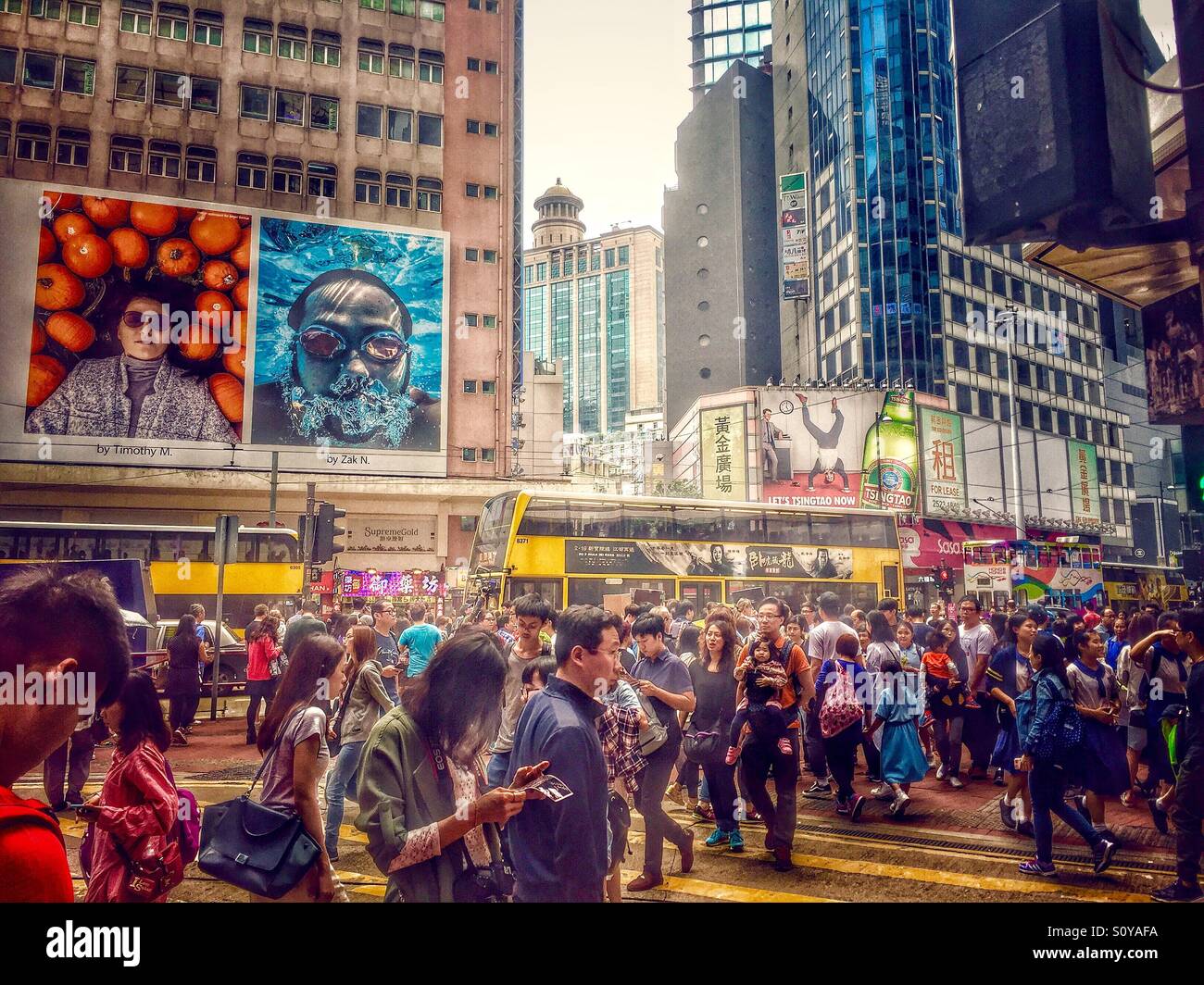 Hectic streets of Hong Kong Stock Photo