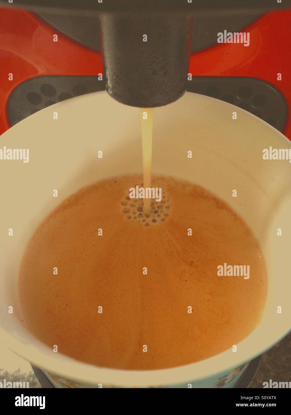 Making coffee in a coffee machine Stock Photo Alamy