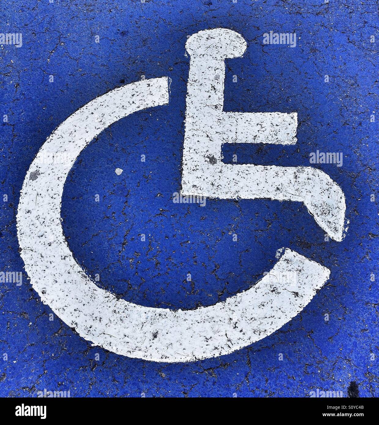 Handicapped sign on the road - Smartphone Captured Stock Image