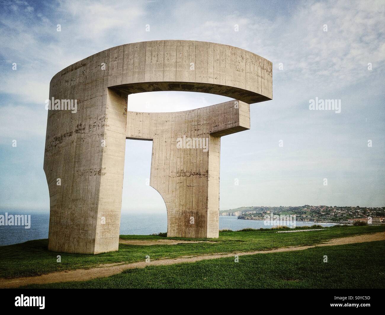 Eulogy of the Horizon in Gijon, Asturias - Spain - Smartphone Captured Stock Image