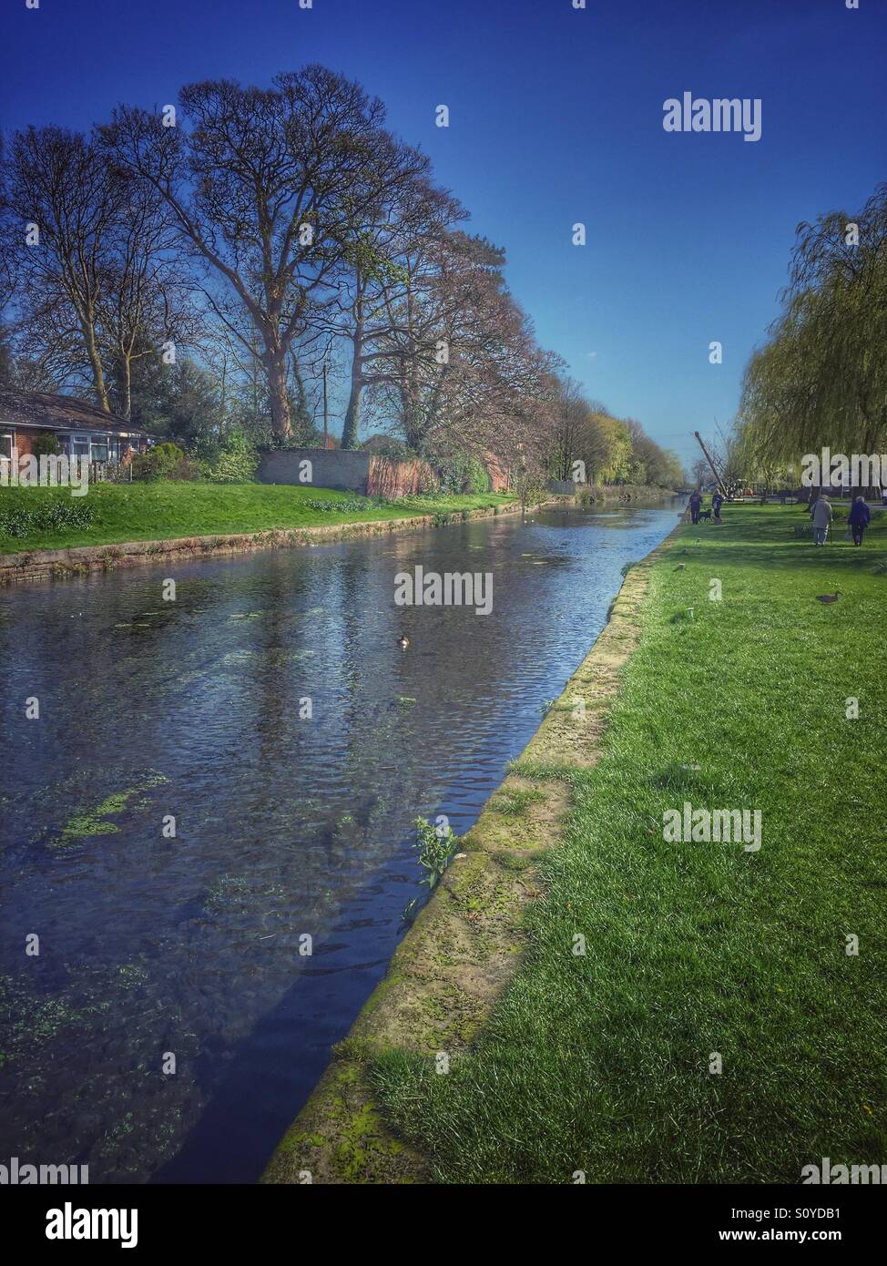 Canal in Driffield the East Riding of Yorkshire - Smartphone Captured Stock Image