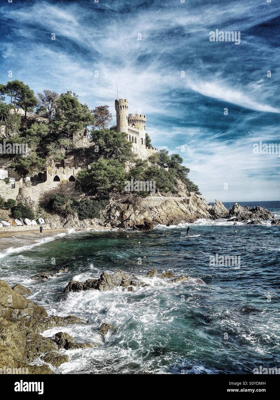 Ancient castle in Lloret de Mar, Girona - Spain Stock Photo