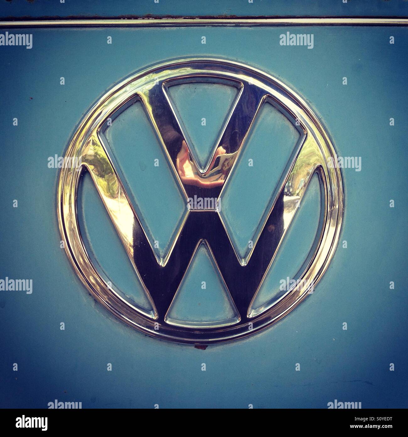 Volkswagen brand logo car symbol blue with name Vector Image
