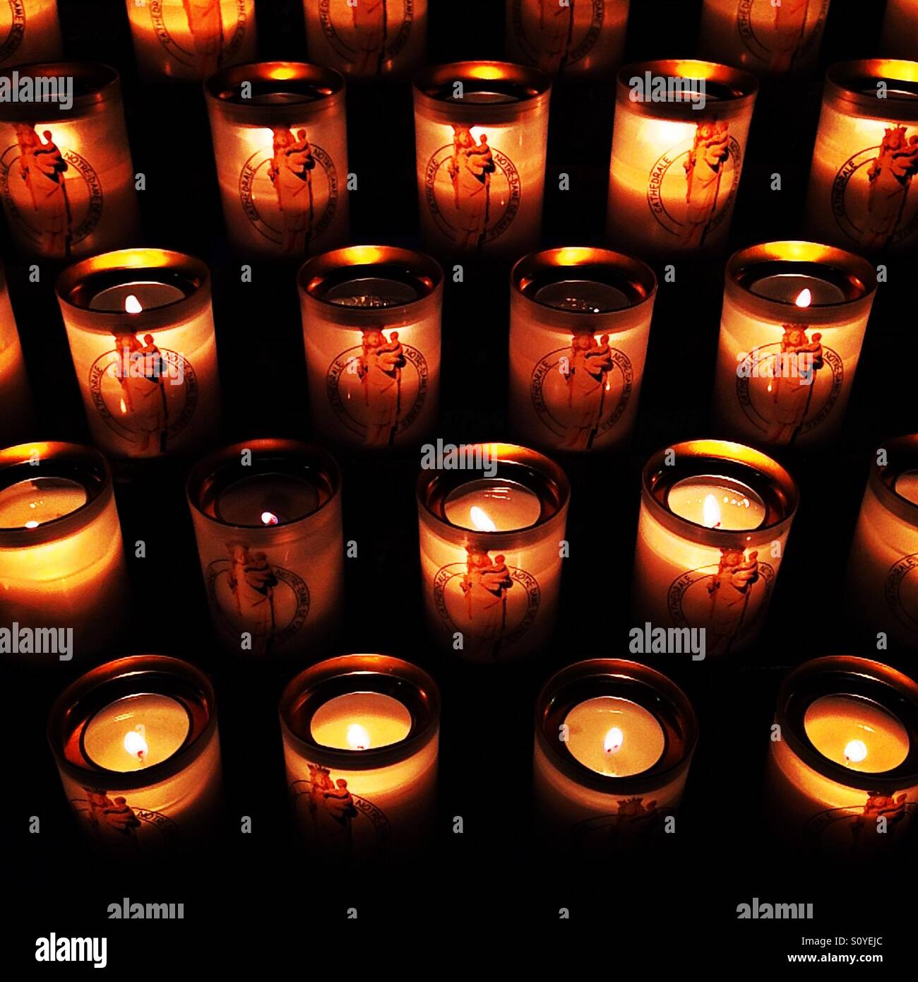 Church candles in Paris Stock Photo Alamy