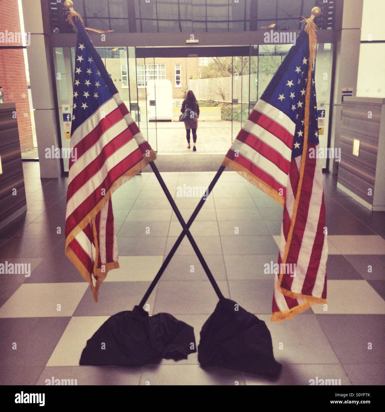 US Flags crossed - Smartphone Captured Stock Image