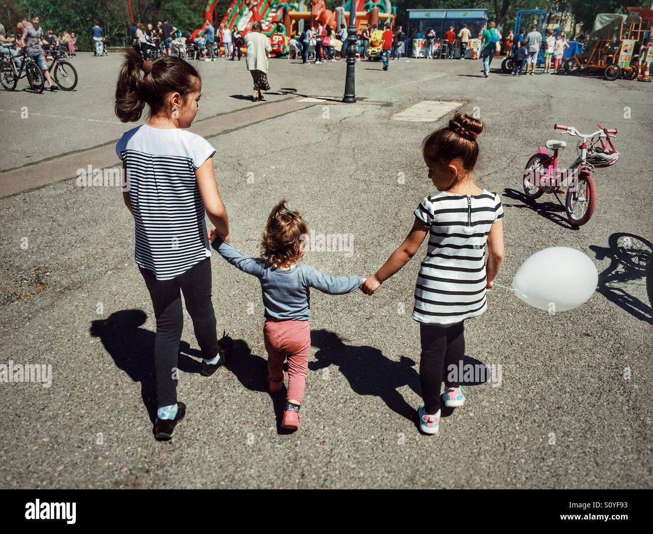 Three sisters on the park - Smartphone Captured Stock Image