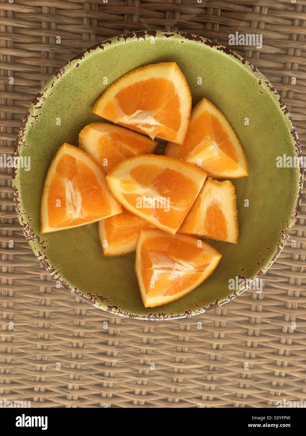 Bowl of Orange segments Stock Photo