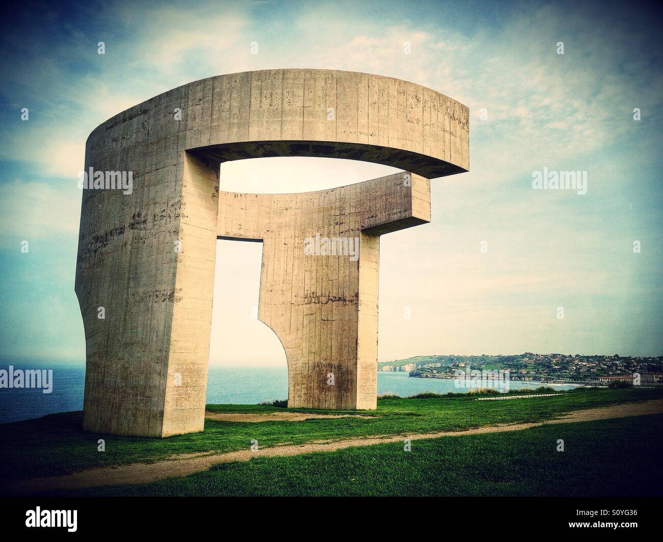 Eulogy of the Horizon in Gijon, Asturias - Spain - Smartphone Captured Stock Image