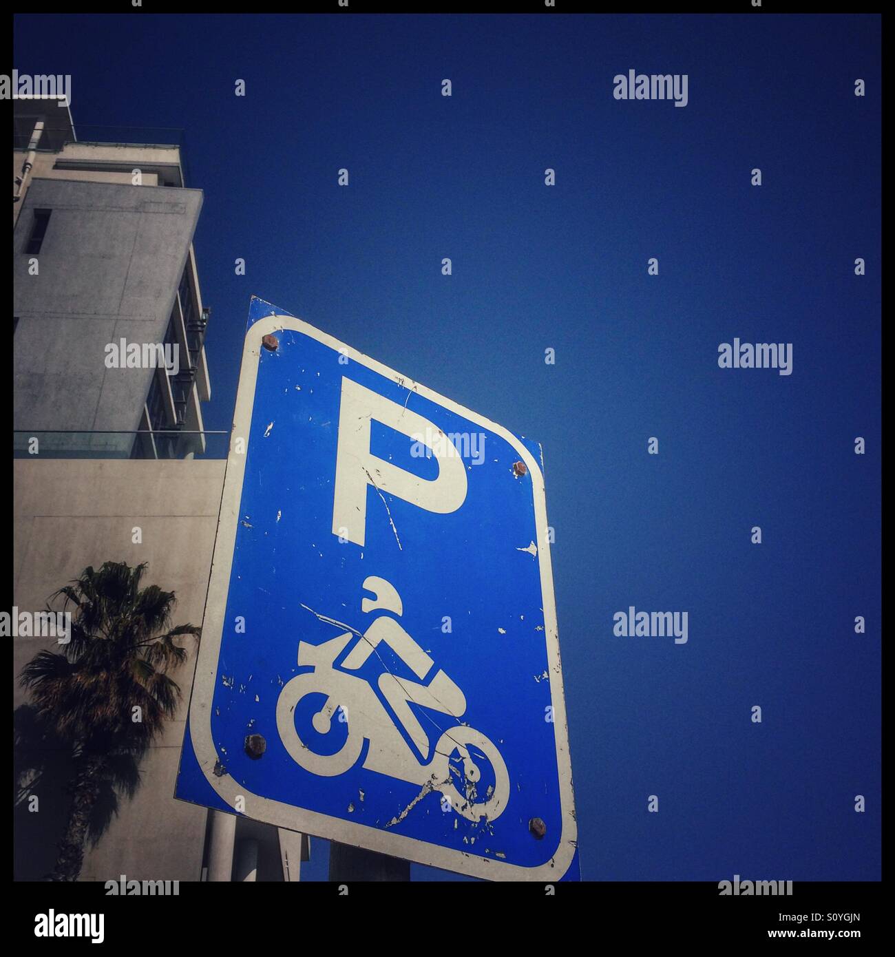 Motorcycle parking sign motorbike hi-res stock photography and images