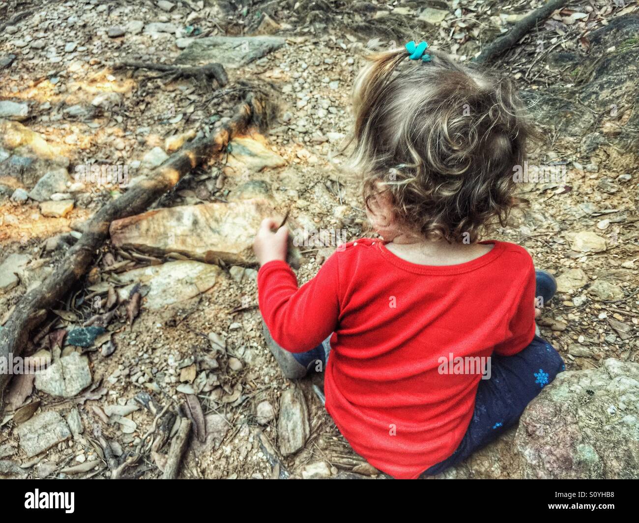 Toddler exploring the nature Stock Photo Alamy