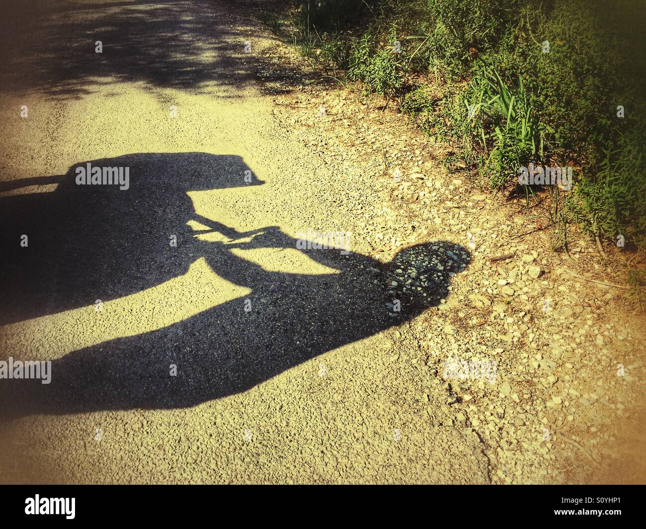 Father pushing a baby stroller - Smartphone Captured Stock Image