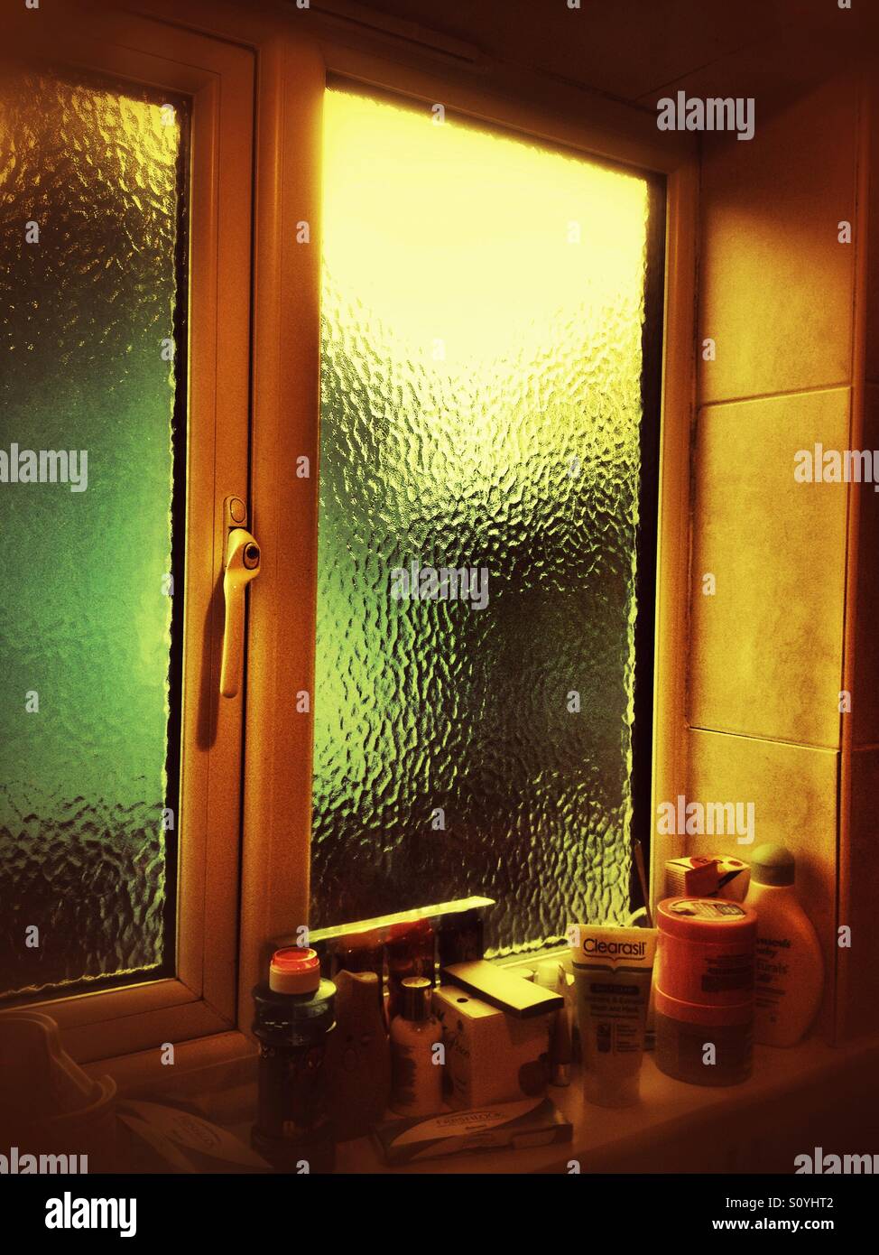 A bathroom window - Smartphone Captured Stock Image