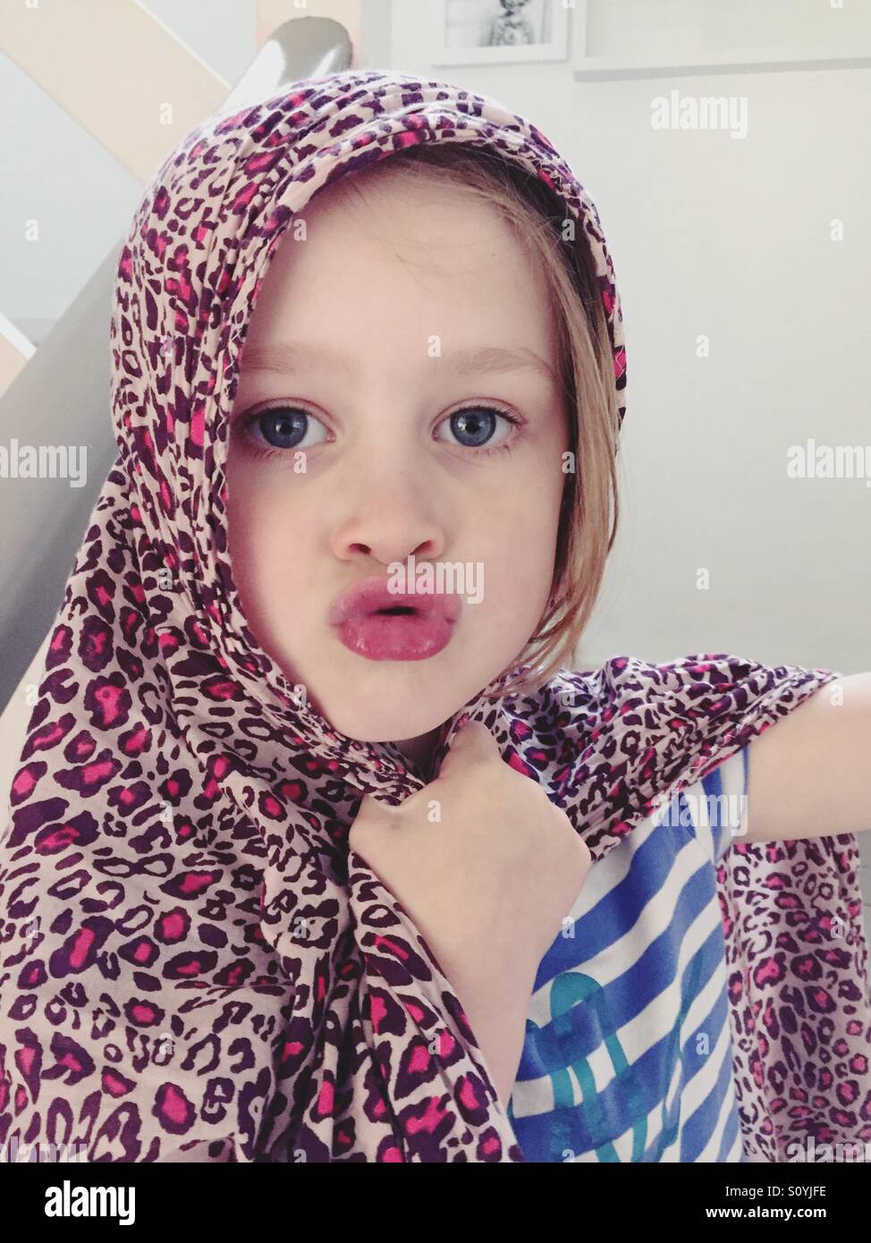 Girl posting - Smartphone Captured Stock Image